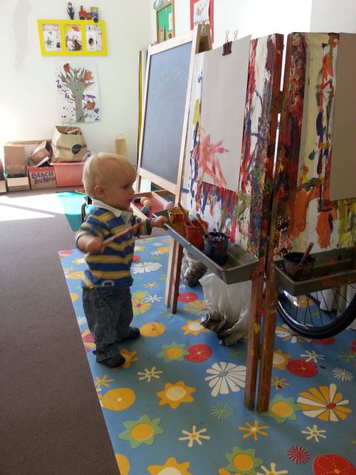 Small child painting